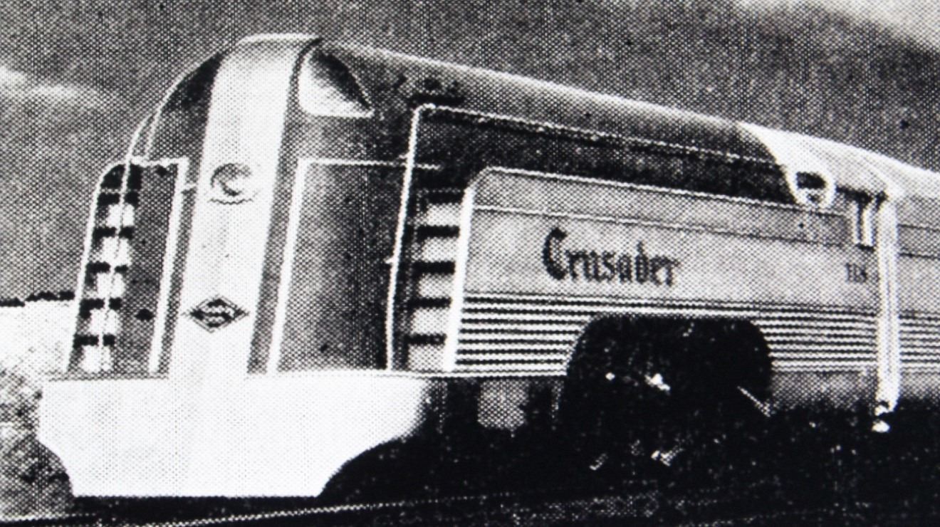 The Crusader, a streamlined stainless steel steam locomotive train