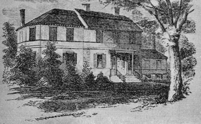 Illustration of the historic Hanson House or Liberty Hall in Union County.