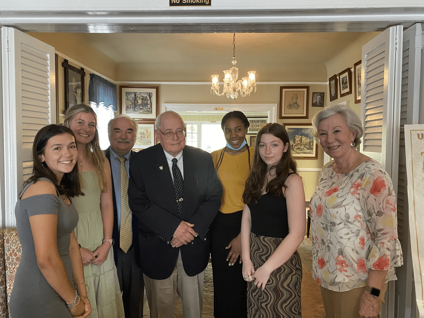 Tatiana Dilollo, Elizabeth Miller, Richard Esperon, Charles Shallcross, Heavyn Kamora Foster, Amelia Moraghan, and Joanne Rajoppi at the UCHS Student Awards Presentation.